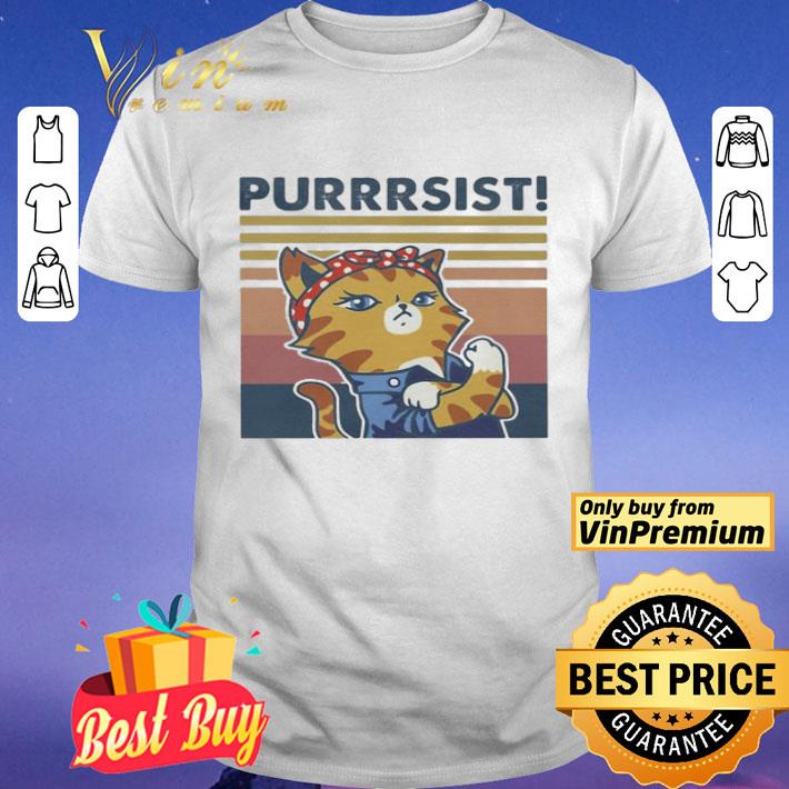 Cat purrrsist vintage retro shirt