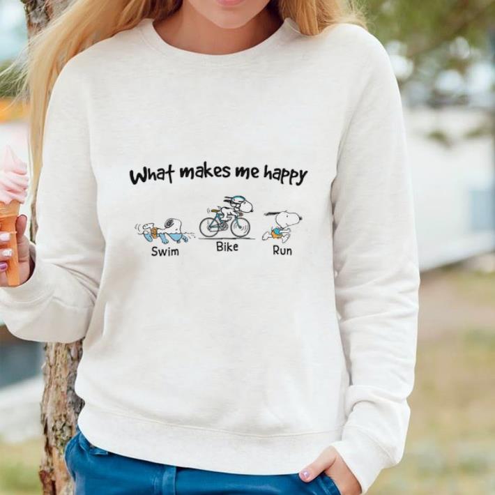 05622d77 awesome snoopy what makes me happy swim bike run shirt 4 - Awesome Snoopy What Makes Me Happy Swim Bike Run shirt