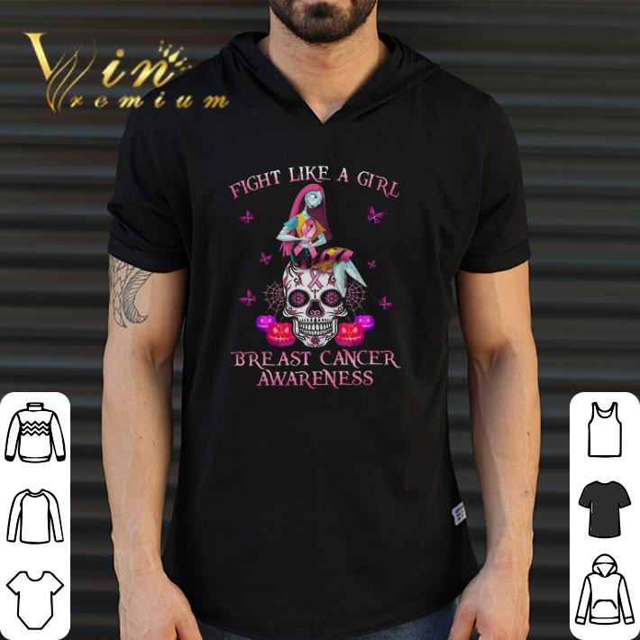 Awesome Halloween Skull Fight Like A Girl Breast Cancer Awareness shirt