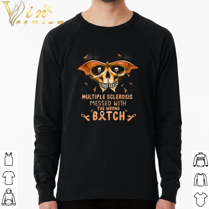 2c44c0a3 funny skull butterfly multiple sclerosis messed with the wrong bitch shirt 4 - Funny Skull Butterfly Multiple Sclerosis Messed With The Wrong Bitch shirt