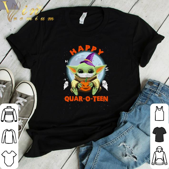 Nice Baby Yoda face mask Hug Pumpkin happy Quarto-teen shirt