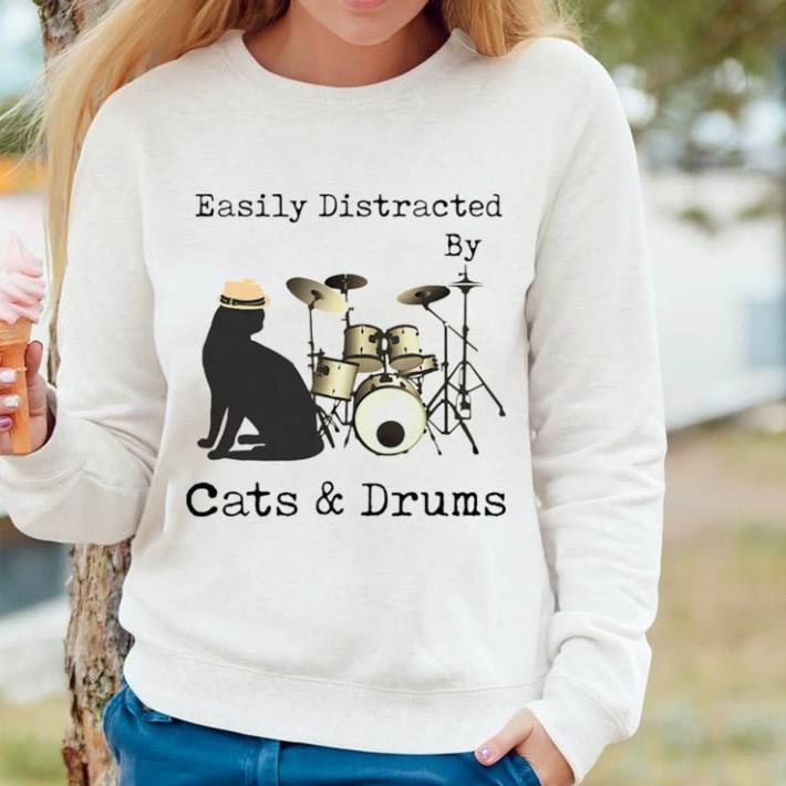 4a29f53a premium easily distracted by cats and drums shirt 4 - Premium Easily Distracted By Cats and Drums shirt