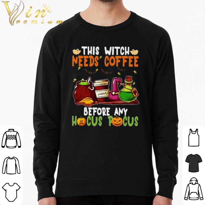 577db425 premium halloween this witch needs coffee before any hocus pocus ghost and pumpkin shirt 4 - Premium Halloween This Witch Needs Coffee Before Any Hocus Pocus Ghost And Pumpkin shirt