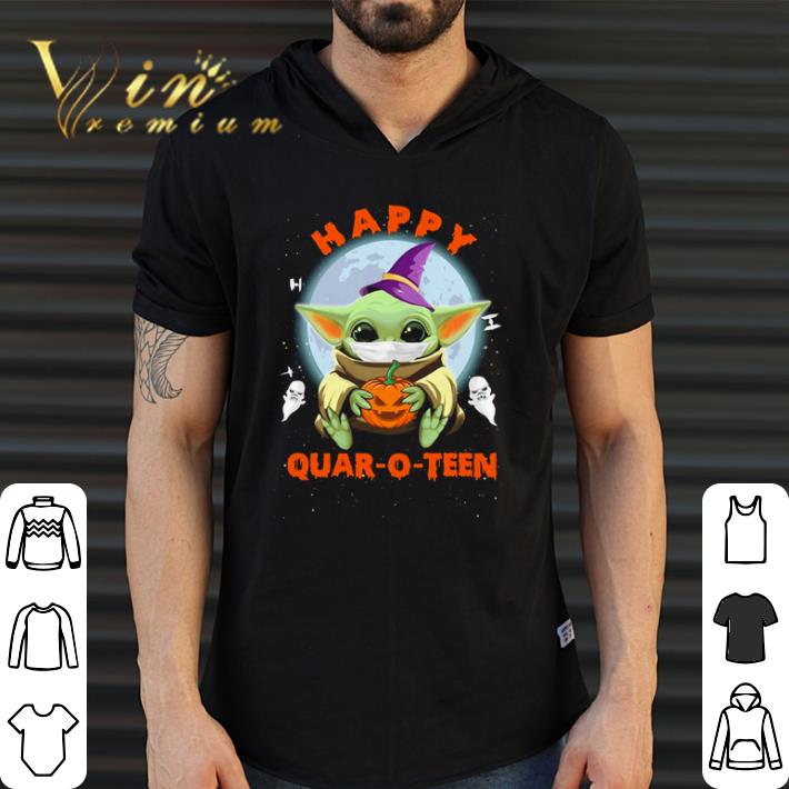 Nice Baby Yoda face mask Hug Pumpkin happy Quarto-teen shirt