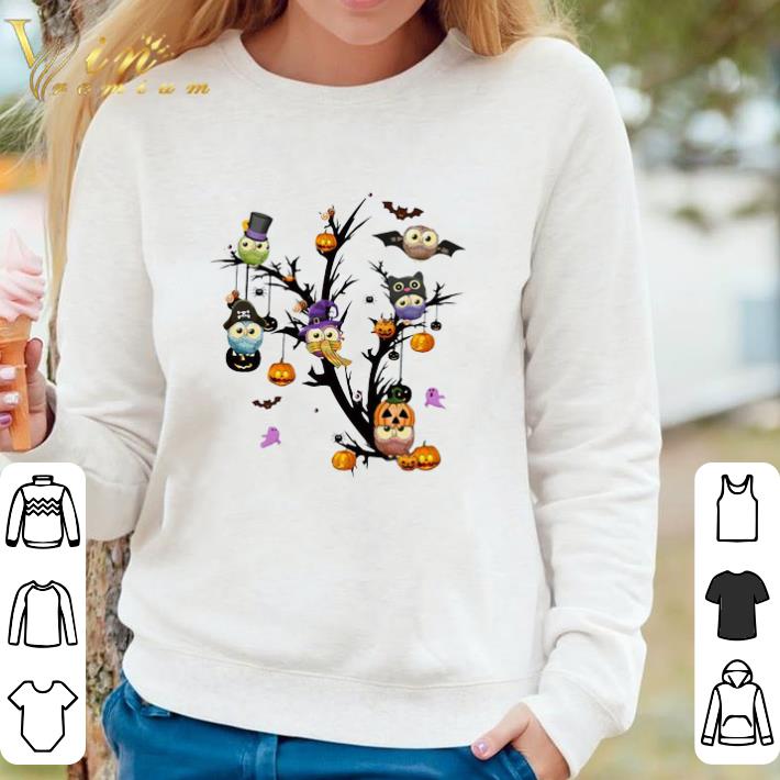 69cafe06 funny owls pumpkin tree halloween shirt 4 - Funny Owls Pumpkin Tree Halloween shirt