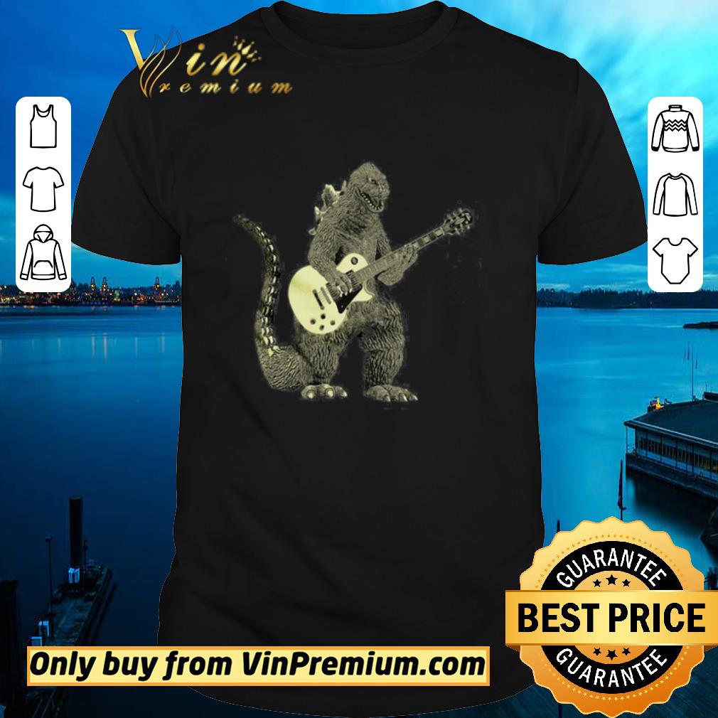 Hot Godzilla playing guitar shirt