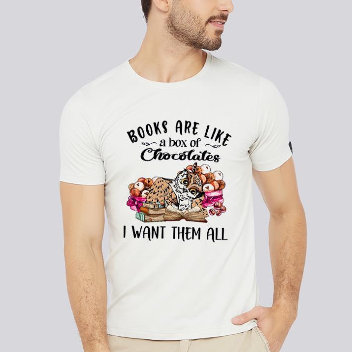 Awesome Owl Books Are Like A Box Of Chocolate I Want Them All shirt