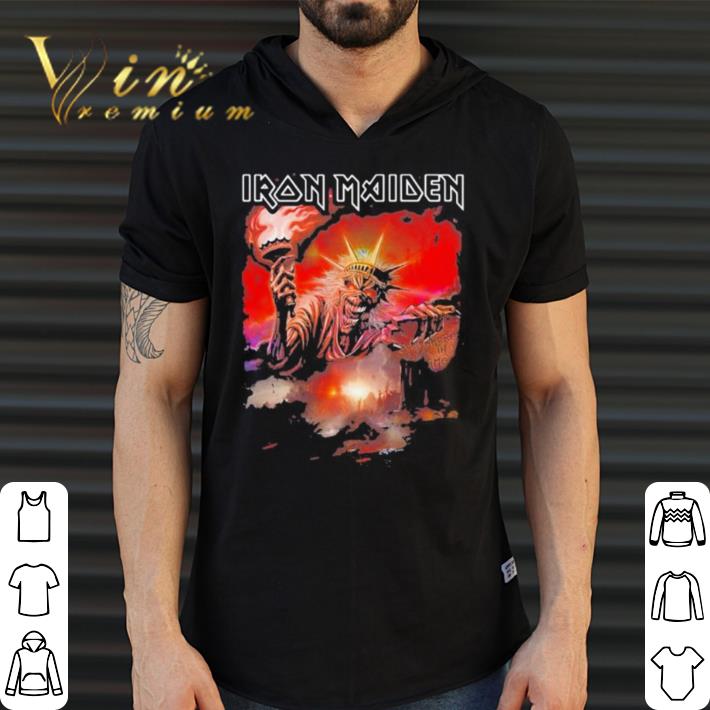 Funny Iron maiden band skeleton the statue of liberty shirt