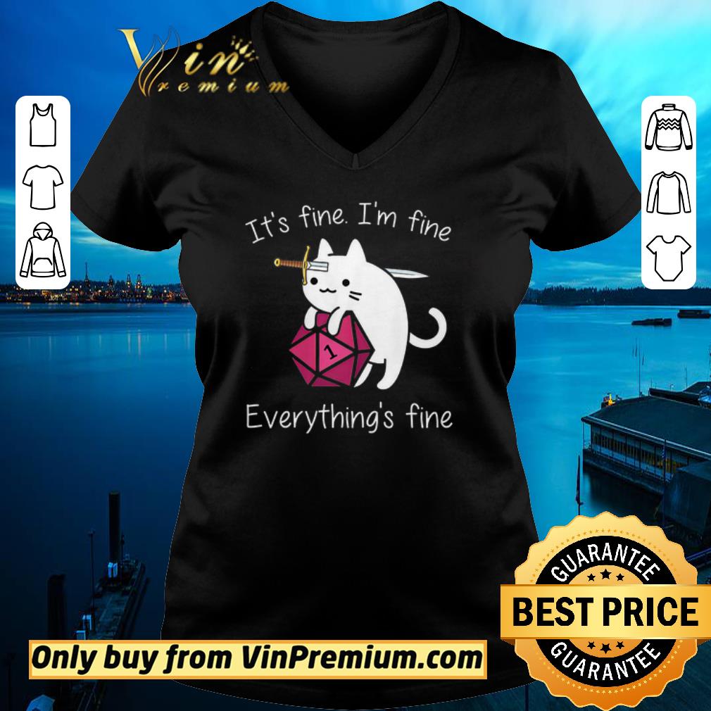 Hot Cat Hug Dungeon It's Fine I'm Fine Everything's Fine shirt