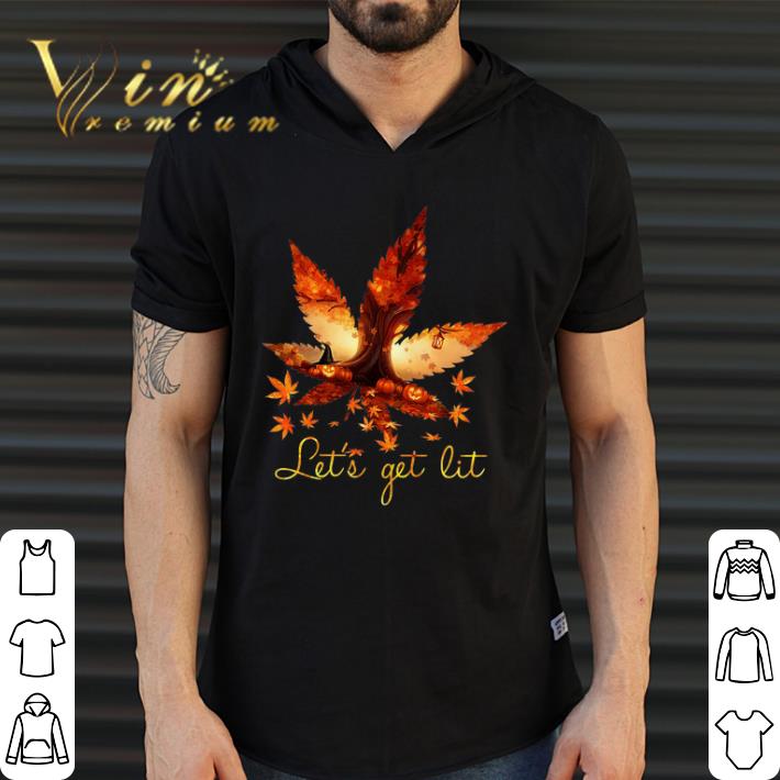 Awesome Weed Pumpkin Halloween Let's Get Lit shirt