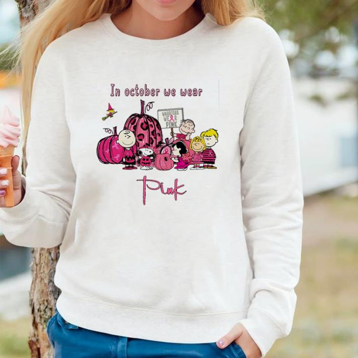 Original Peanuts in october we wear Pink Halloween shirt d5811bad original peanuts in october we wear pink halloween shirt 4 - Original Peanuts in october we wear Pink Halloween shirt
