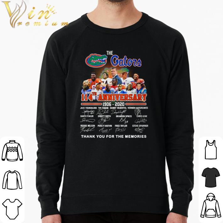d83d6896 original the florida gators 114th anniversary 1906 2020 thank you for the memories shirt 4 - Original The Florida Gators 114th anniversary 1906 2020 thank you for the memories shirt