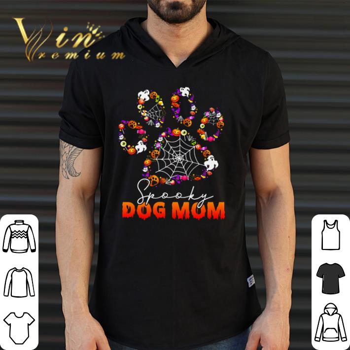 Hot Halloween Paw dog spooky dog mom shirt