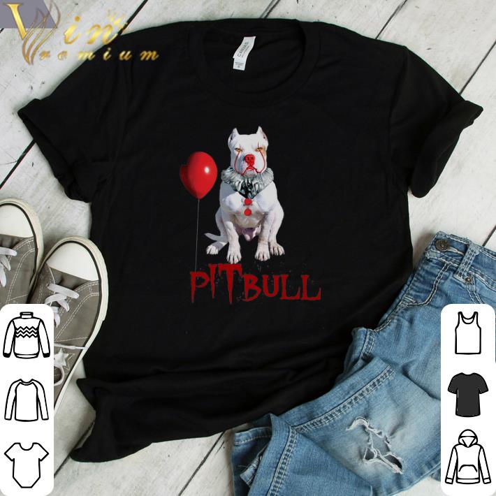 Awesome Pitbull Pennywise Stephen King IT Happy Halloween shirt