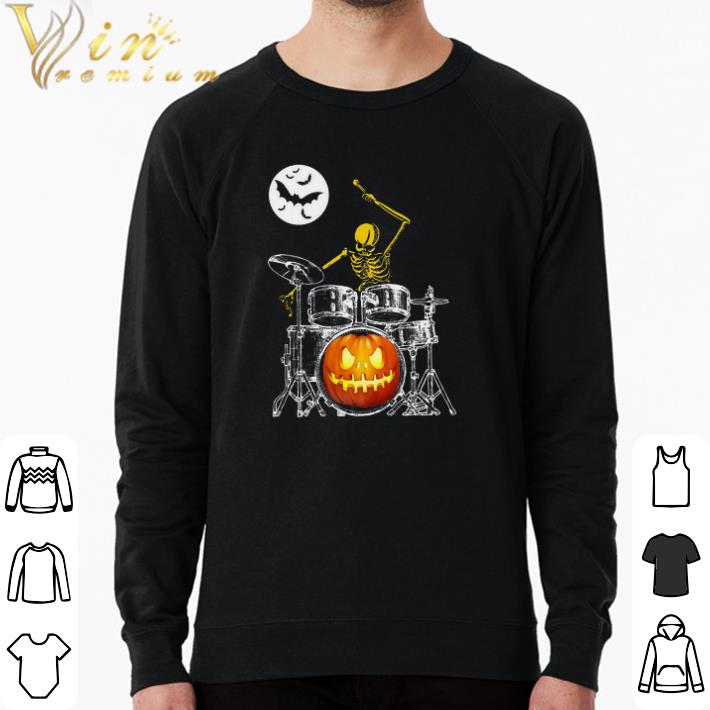 887262c2 premium skeleton drummer pumpkin happy halloween shirt 4 - Premium Skeleton Drummer Pumpkin Happy Halloween shirt