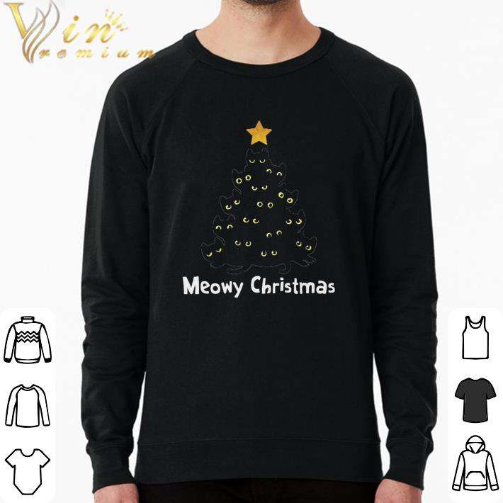 b9e5f662 awesome black meowy tree merry chrismas shirt 4 - Awesome Black Meowy Tree Merry Chrismas shirt