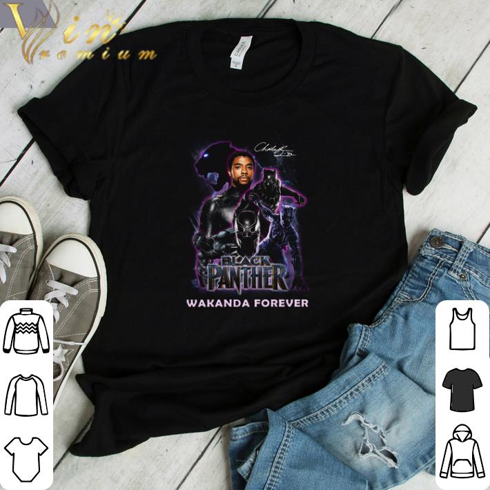 Awesome Chadwick Boseman Signature Black Panther Wakada Forever shirt