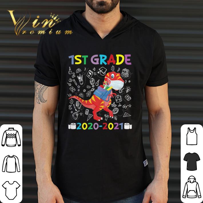 Awesome Quarantine Dinosaur 1st Grade 2020 Back To School shirt