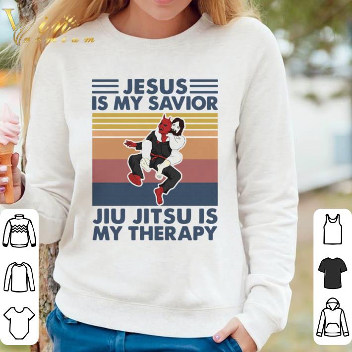 e21d67cc nice jesus is my savior jiu jitsu is my therapy shirt 4 - Nice Jesus is my savior Jiu Jitsu is my therapy shirt