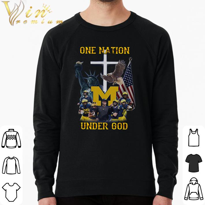 ed244ef4 funny michigan wolverines one nation under god american flag shirt 4 - Funny Michigan Wolverines one nation under God American flag shirt