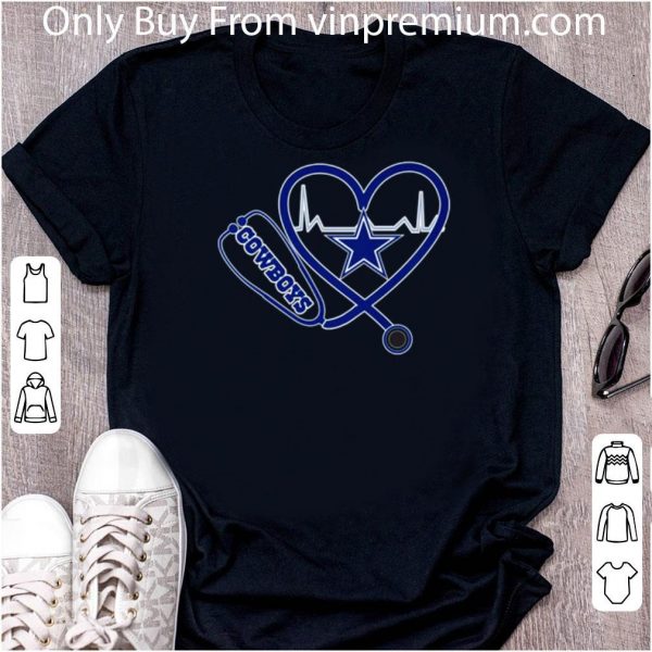 Great Dallas Cowboys Nurse Stethoscope Love Heartbeat shirt
