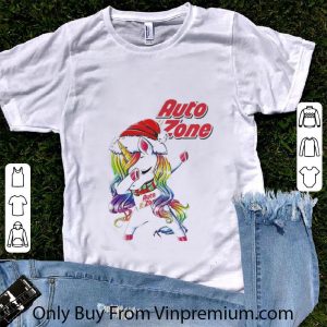 Awesome Christmas Dabbing Unicorn Girl Auto Zone Logo shirt