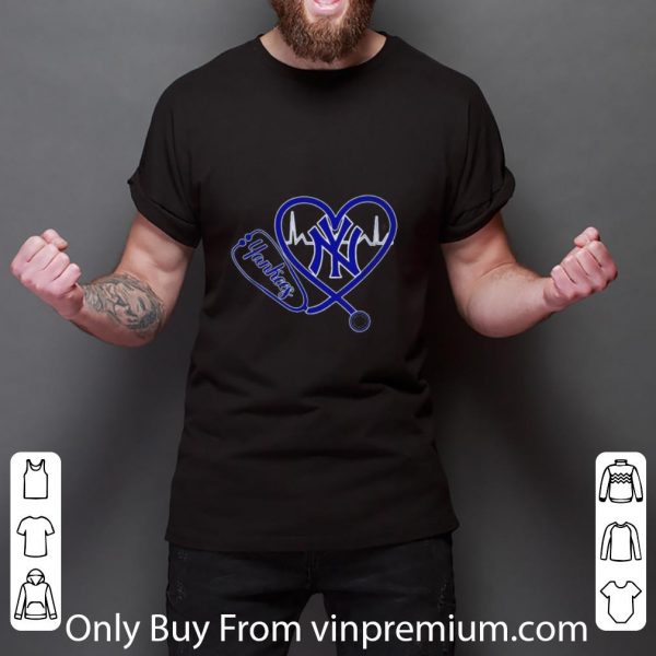 Awesome New York Yankees Nurse Heartbeat Stethoscope shirt