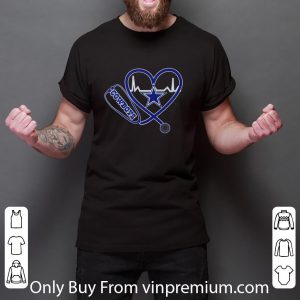 Great Dallas Cowboys Nurse Stethoscope Love Heartbeat shirt 2