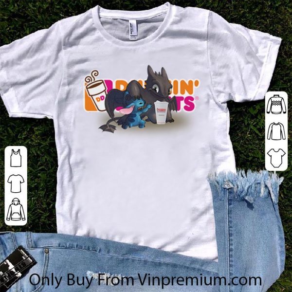 Hot Stitch And Toothless And Dunkin’ Donuts Logo shirt