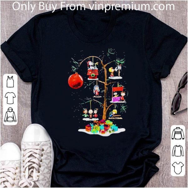 Nice Snoopy And Woodstock Around Christmas Tree shirt