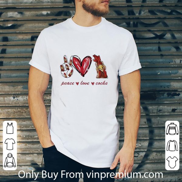 Original Peace Love Cocks Glitter shirt