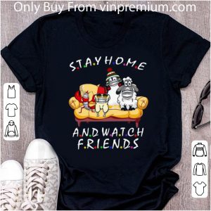 Great Stay Home And Watch Friends Cartoon Coronavirus shirt 1