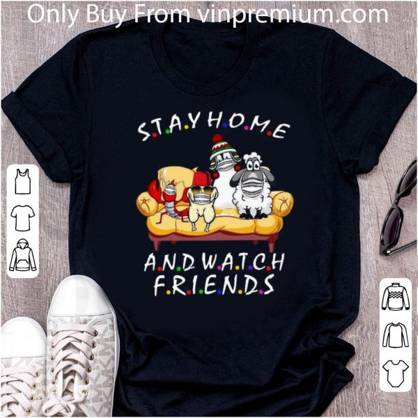 Great Stay Home And Watch Friends Cartoon Coronavirus shirt