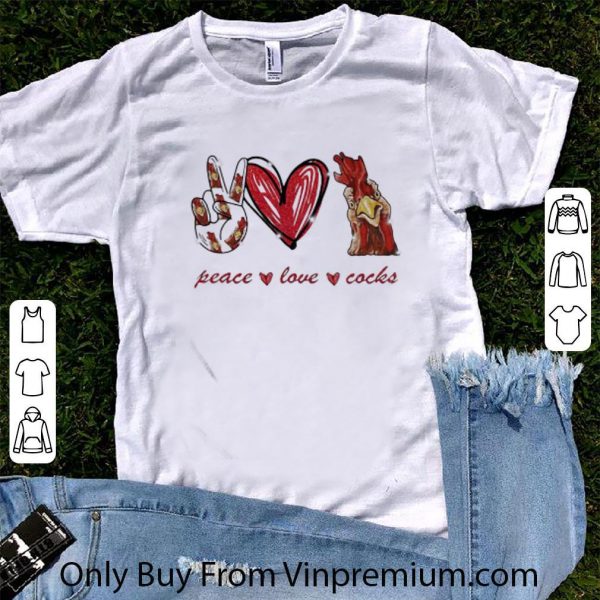 Original Peace Love Cocks Glitter shirt