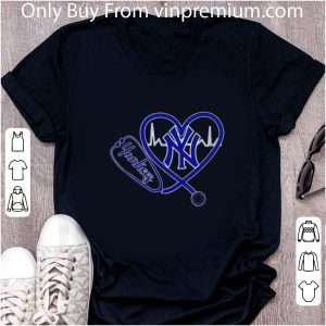 Awesome New York Yankees Nurse Heartbeat Stethoscope shirt 1