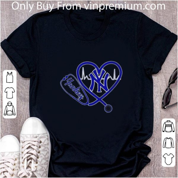Awesome New York Yankees Nurse Heartbeat Stethoscope shirt