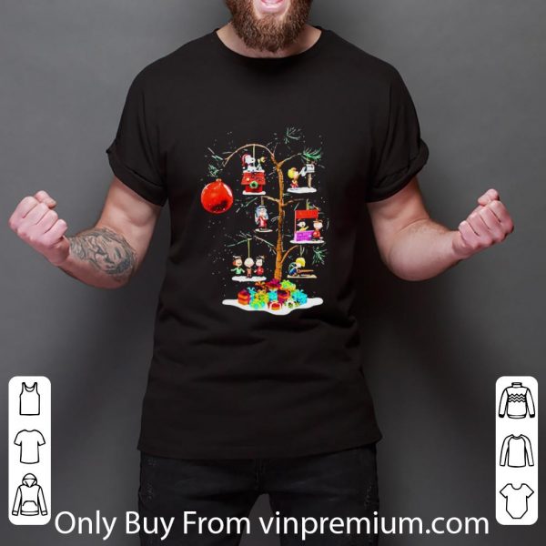 Nice Snoopy And Woodstock Around Christmas Tree shirt