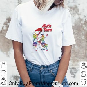 Awesome Christmas Dabbing Unicorn Girl Auto Zone Logo shirt 2