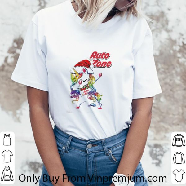 Awesome Christmas Dabbing Unicorn Girl Auto Zone Logo shirt