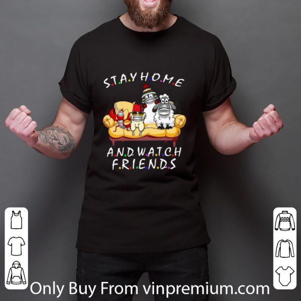 Great Stay Home And Watch Friends Cartoon Coronavirus shirt