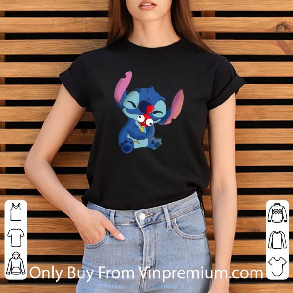Premium Disney Stitch Hug Chicken Hei Hei shirt