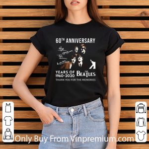 Original 60th Anniversary Years Of 1960-2020 The Beatles Thank You For The Memories Signature shirt 2