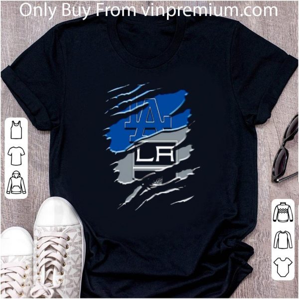 Official Los Angeles Dodgers And Los Angeles Raiders Torn shirt