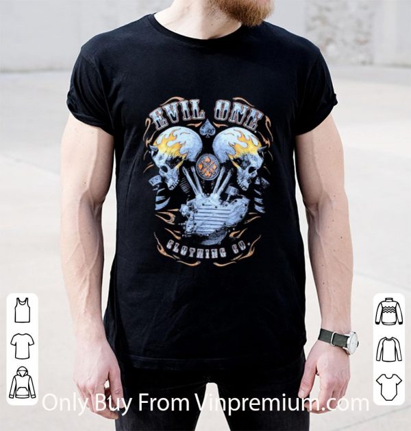 Hot Demon Head Flaming Skulls Biker shirt