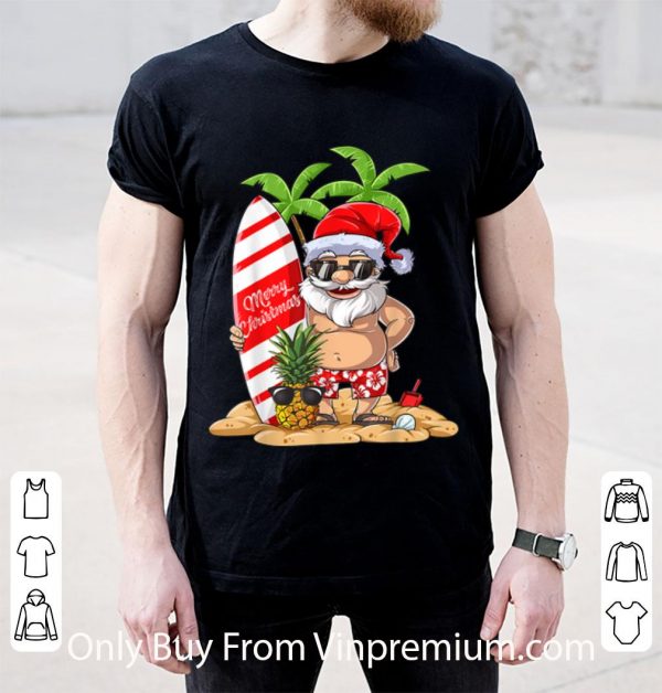 Original Christmas In July Santa Hawaiian Surfing Sunglass Pineapple shirt