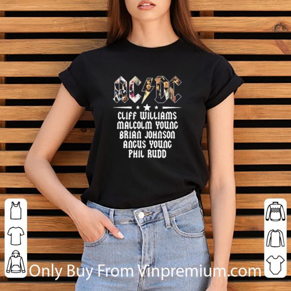 Original Acdc Band Cliff Williams Malcolm Young Brian Johnson Angus Young shirt