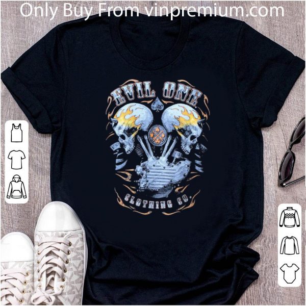 Hot Demon Head Flaming Skulls Biker shirt