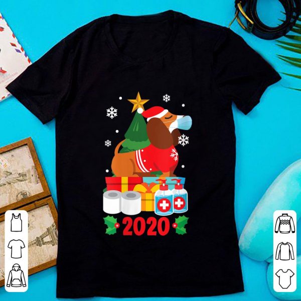 Hot Dachshund Face Mask Christmas Pajama shirt