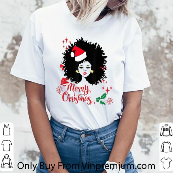 Top Black Santa Claus American African Christmas shirt
