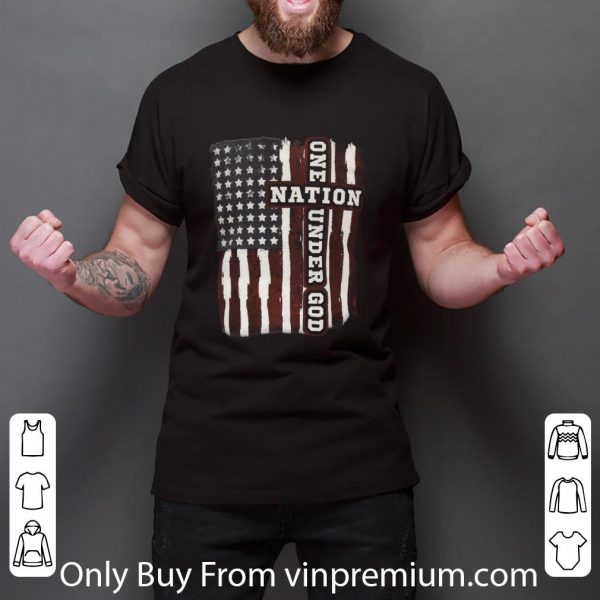 Pretty One Nation Under God American Flag shirt